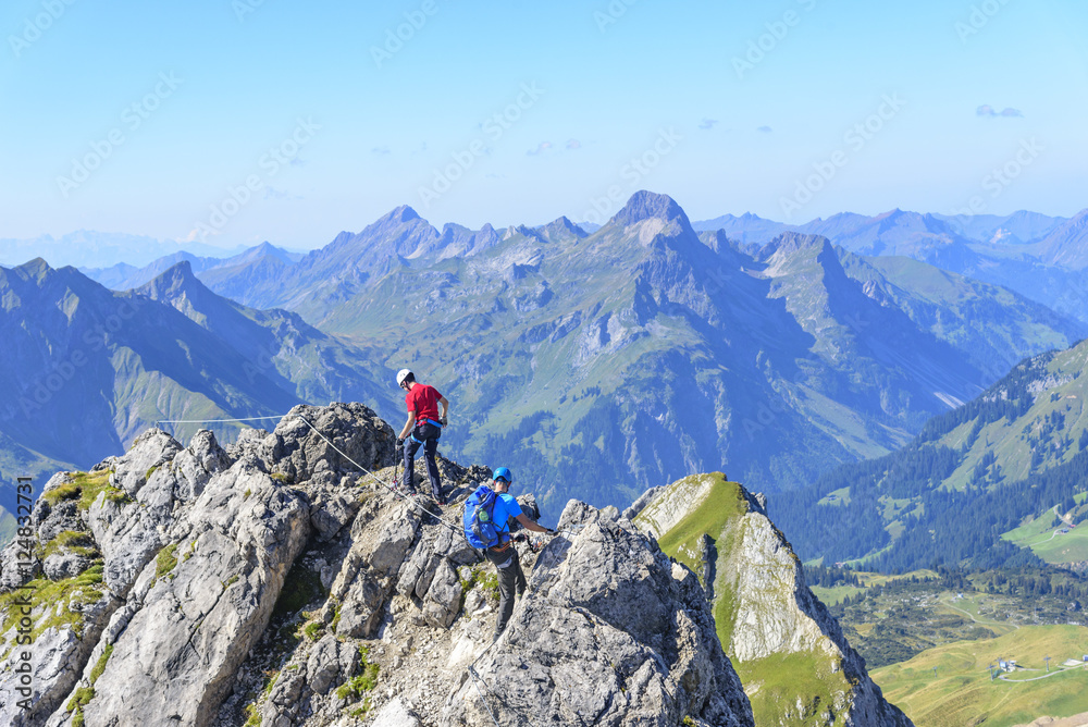 gesichertes Klettern im Hochgebirge