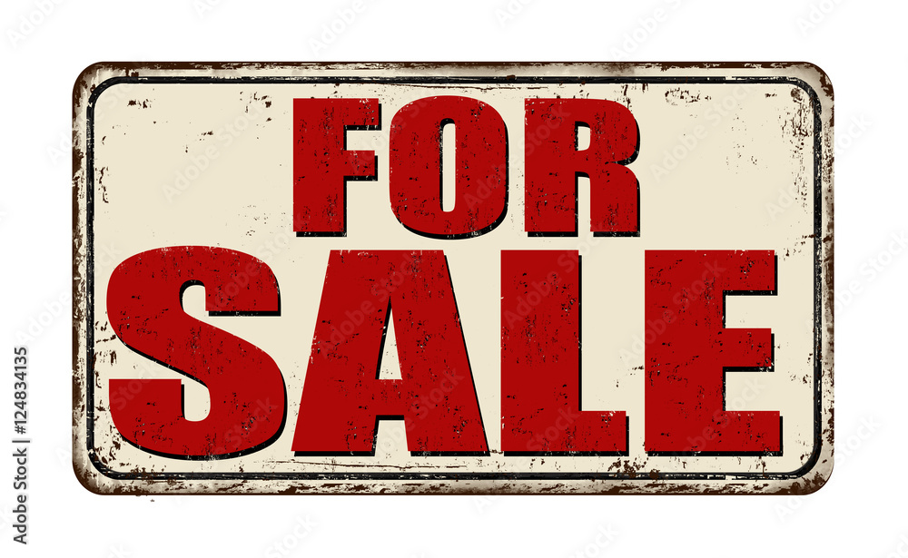 Fototapeta premium For sale vintage metal sign