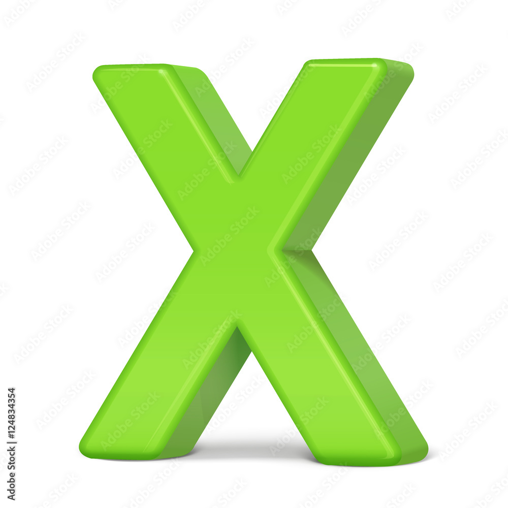 3d light green letter X 3d light green letter X