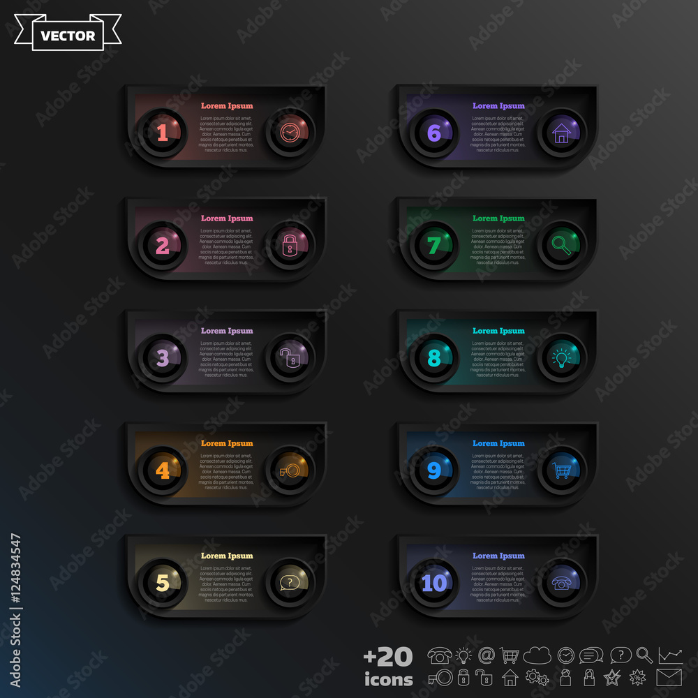 Fototapeta premium Vector infographic design with colorful square.