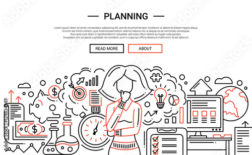 Planning - line design website banner temlate