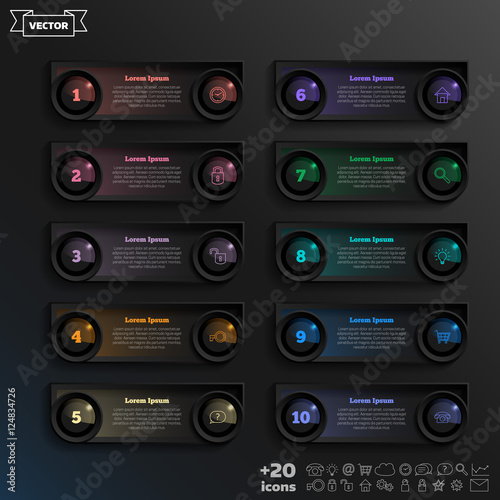Vector infographic design with colorful square.