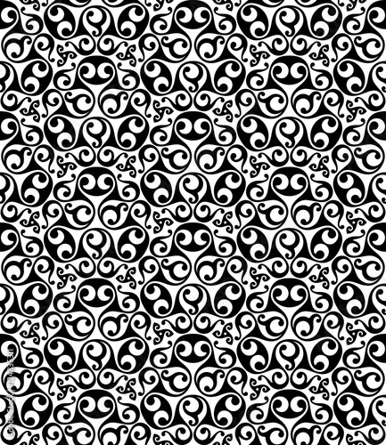 black and white tribal celtic seamless pattern, vector