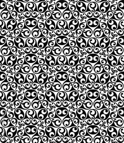 black and white tribal celtic seamless pattern, vector