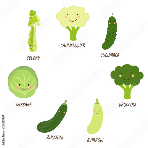 Cute smiling characters of fruits for your decoration