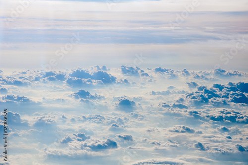 Cloudscape background . Blue sky and white cloud.