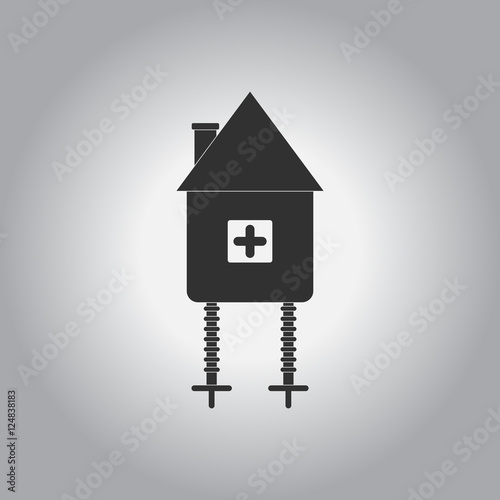 Vector illustration in flat design Halloween icon fairy hut toy