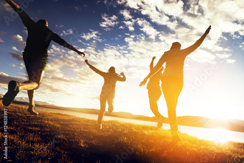 Obraz na plátně Group friendship team happiness concept