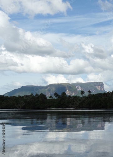NOnoy Tepuy / Nonoy Tepuy reflected on the waters of the Canaima Lagoon in Canaima National Park in Venezuela's Gran Sabana