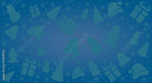 Weihnachten - Hintergrund mit weihnachtlichen Motiven (Blau)