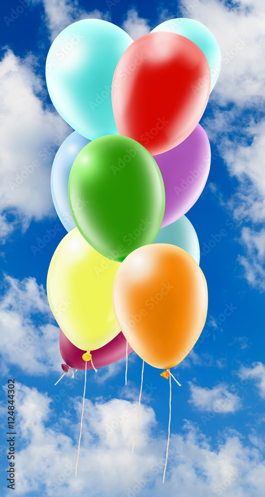 Illustrations. Colorful balls. Alphabet. The letter I against the sky close-up Illustrations. Colorful balls. Alphabet. The letter I against the sky close-up