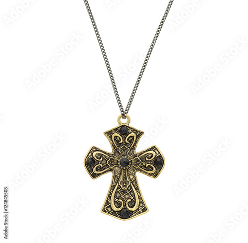 cross pendant isolated on white background