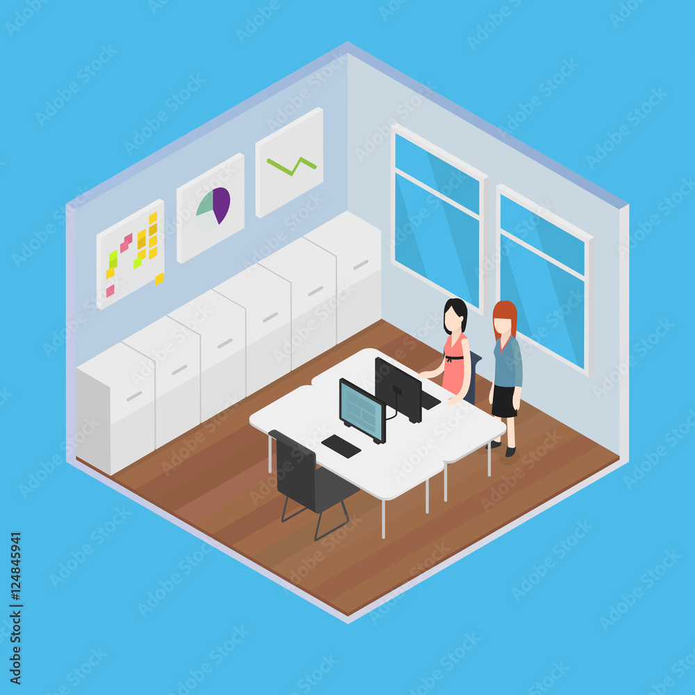 Vector Isometric Office Vector Isometric Office