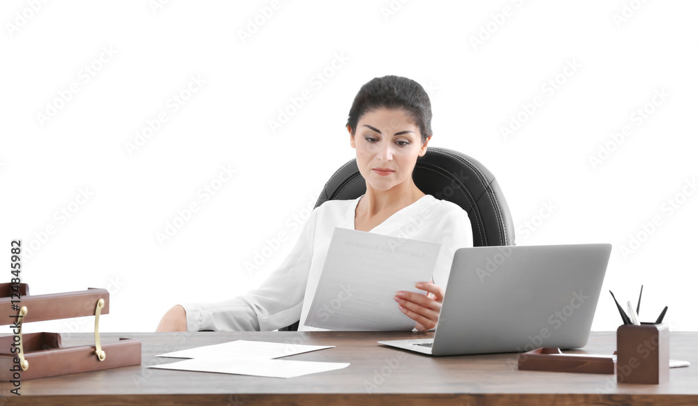 Successful mature businesswoman in her office Successful mature businesswoman in her office