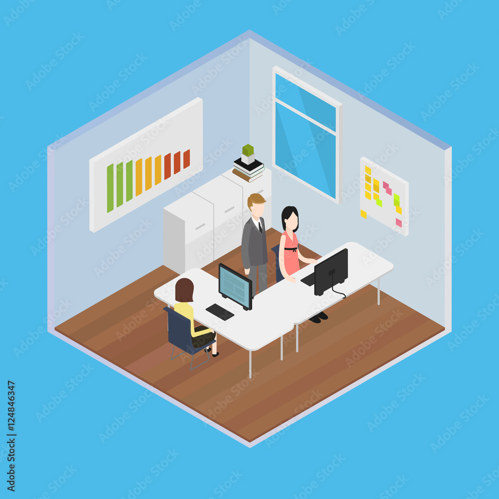 Vector Isometric Office Vector Isometric Office