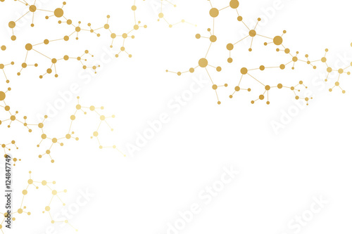 Structure molecule and communication Dna, atom, neurons. Science concept for your design. Connected lines with dots. Medical, technology, chemistry, science background. Vector illustration.