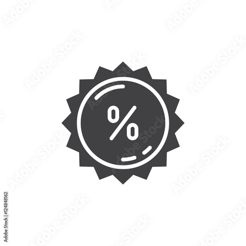discount sticker, label icon vector, filled flat sign, solid pictogram isolated on white, logo illustration