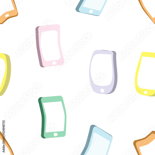 Wallpaper Mural seamless vector pattern of cartoon phone Torontodigital.ca