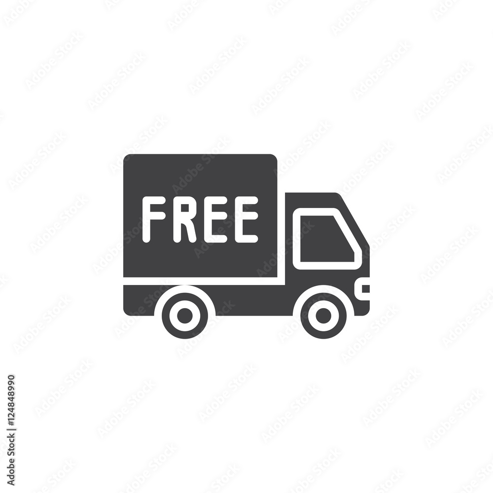 free shipping symbol, truck icon vector, filled flat sign, solid pictogram isolated on white, logo illustration free shipping symbol, truck icon vector, filled flat sign, solid pictogram isolated on white, logo illustration
