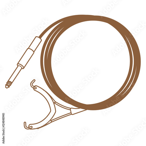 Clip cord icon. Tattoo Accessory. Outline drawing.