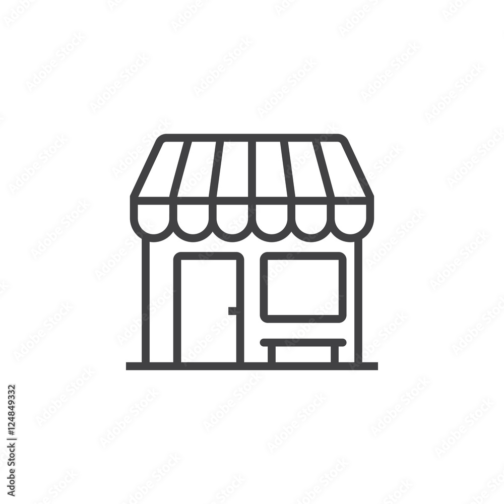 Shop, market line icon, outline vector sign, linear pictogram isolated on white. logo illustration Shop, market line icon, outline vector sign, linear pictogram isolated on white. logo illustration