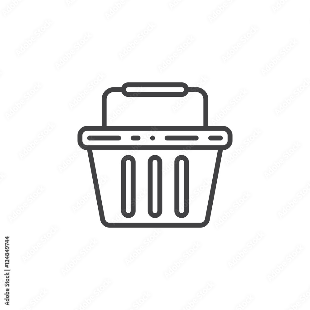 Shopping basket line icon, outline vector sign, linear pictogram isolated on white. logo illustration Shopping basket line icon, outline vector sign, linear pictogram isolated on white. logo illustration