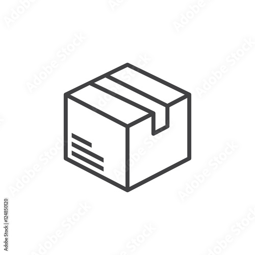 Box, package line icon, outline vector sign, linear pictogram isolated on white. logo illustration