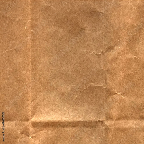 Vintage craft crumpled paper texture, vector illustration.