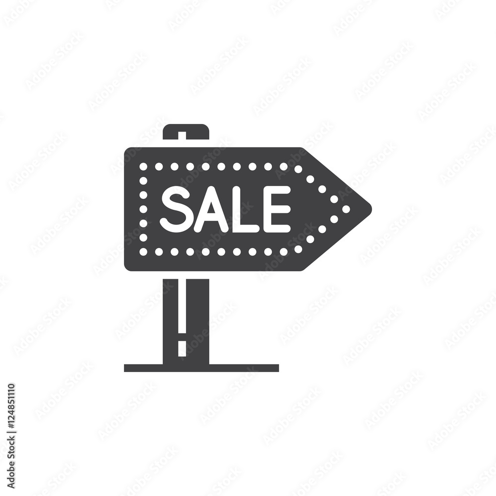 Sale signpost icon vector, filled flat sign, solid pictogram isolated on white, logo illustration Sale signpost icon vector, filled flat sign, solid pictogram isolated on white, logo illustration