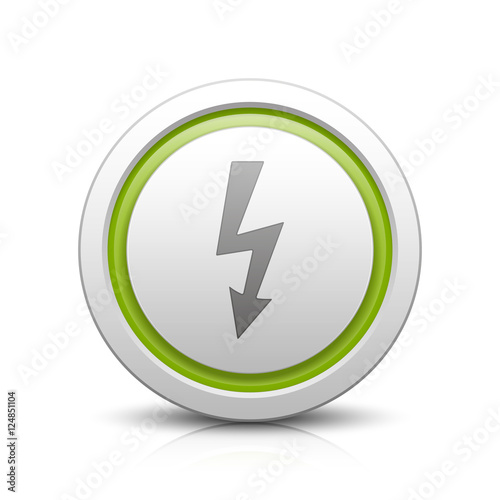 Lightning arrow – Light gray button with reflection & light green