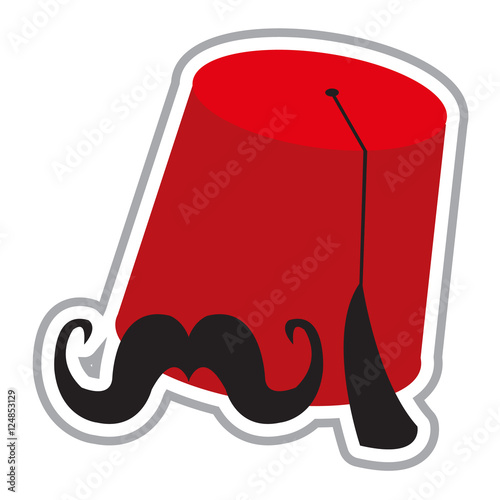 Fez logo, cap in the form of a truncated cone with a tassel.