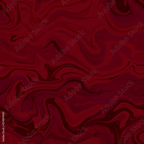 Natural marble imitation seamless vector pattern. Trendy backdrop with acrylic drips. Paint waves and vortexes stone texture. Burgundy "marsala" color.