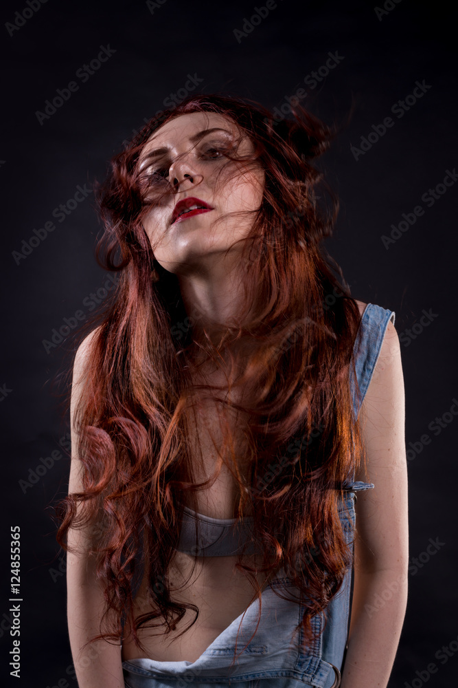 Fototapeta premium Portrait of a red hair model