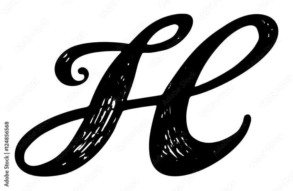 calligraphy letter h
