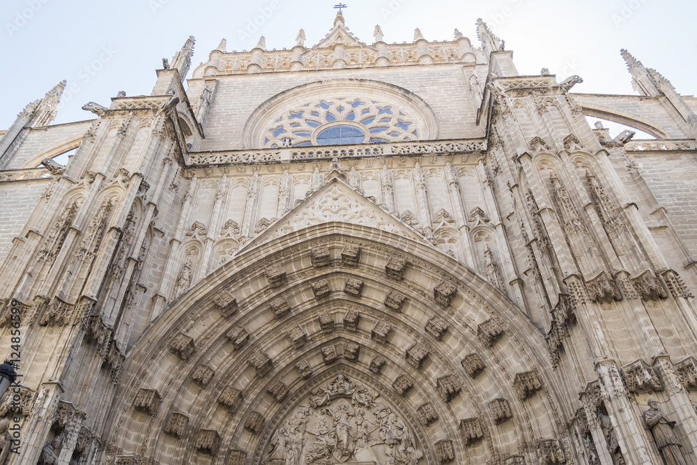 Door of Assumption of the Sevilla Cathedral in Spain