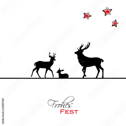 Hirschfamilie - Frohes Fest