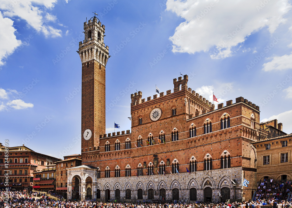 Siena Townhall facade tower