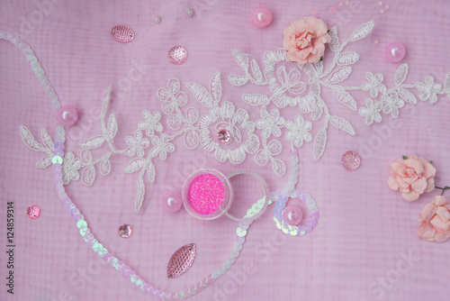pink glitter. © alexlaz
