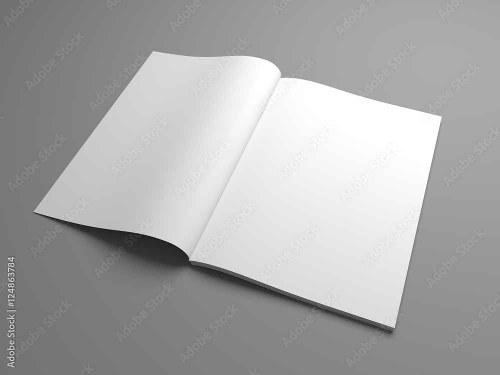 Blank 3D illustration opened magazine, book, booklet o brochure. Blank 3D illustration opened magazine, book, booklet o brochure.