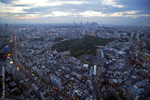 Photography tokyo nite aerial