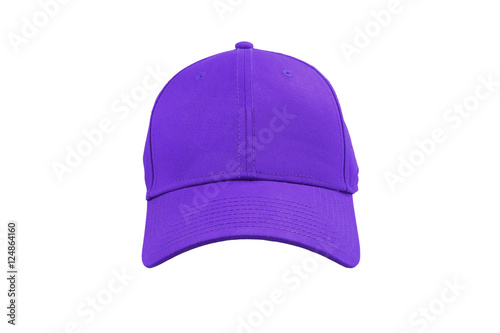 Closeup of the fashion purple cap isolated on white background.