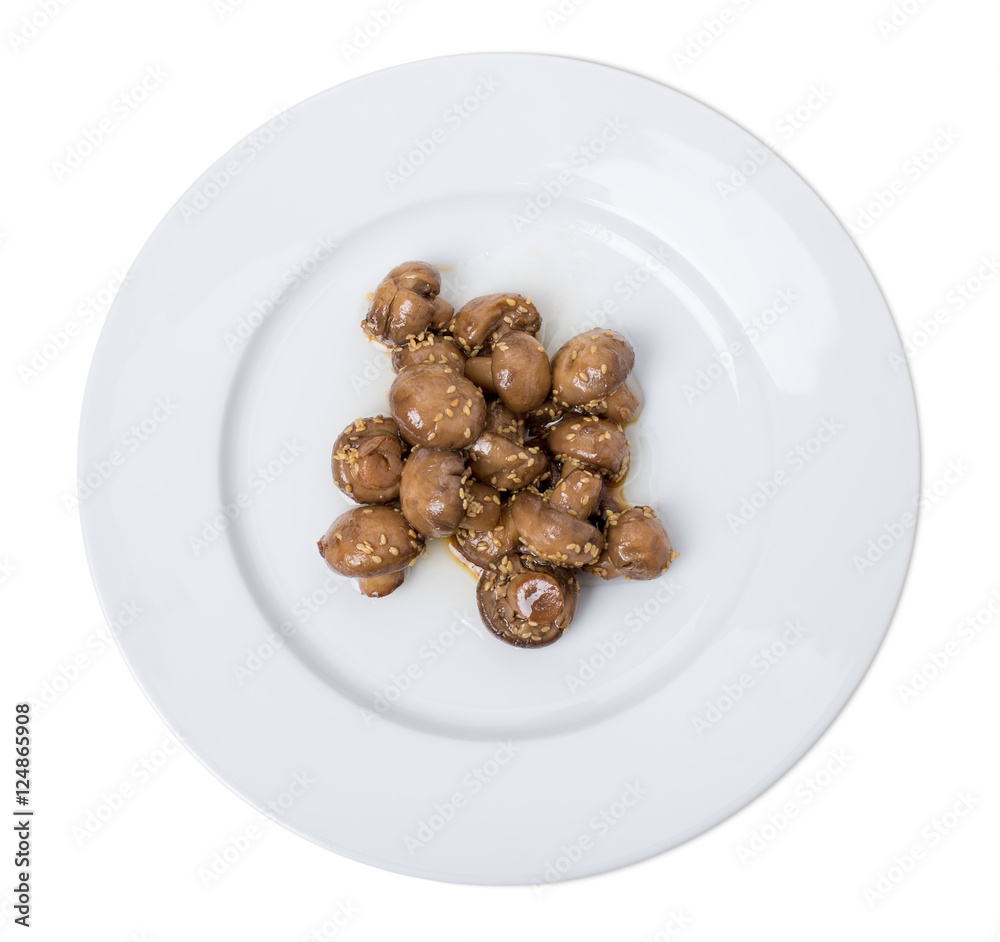 Roasted champignons with sesame. Roasted champignons with sesame.