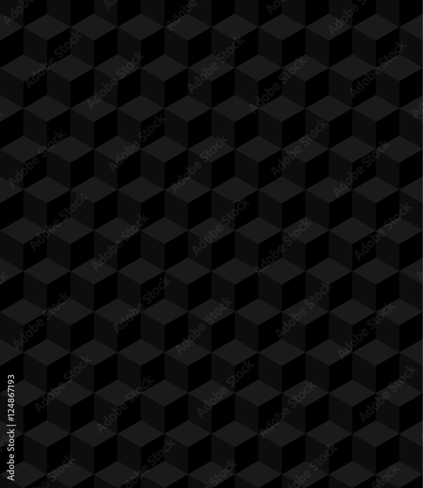 Cubes seamless pattern. Black geometric vector background Cubes seamless pattern. Black geometric vector background