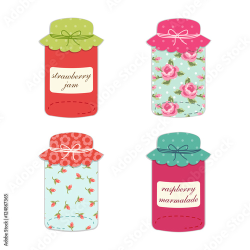 Cute retro mason jars in shabby chic style for your wedding decoration