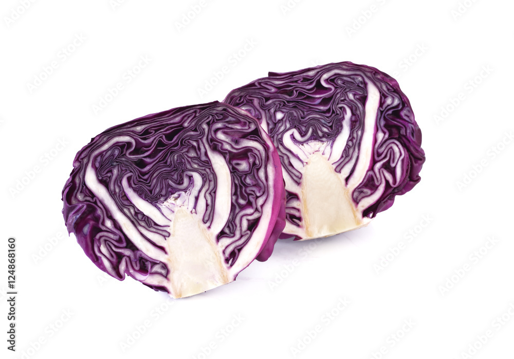 Obraz premium red cabbage isolated on white background