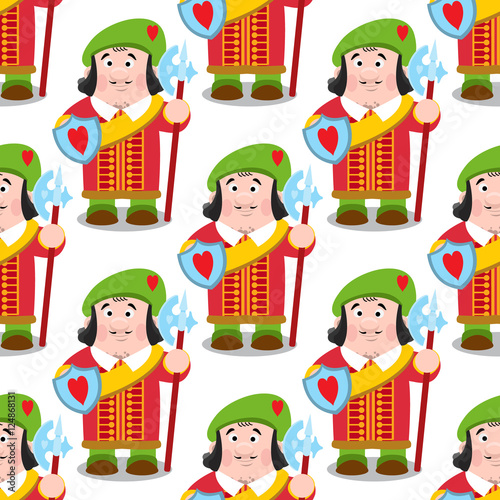 Seamless pattern with cartoon prince.