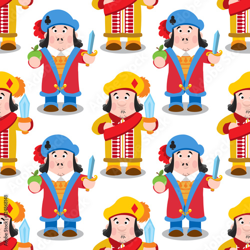 Seamless pattern with cartoon prince.