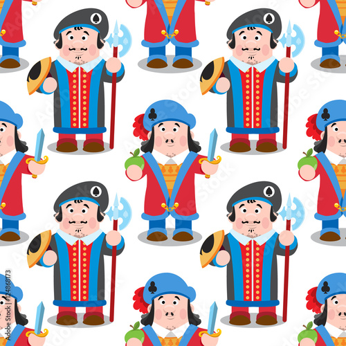 Seamless pattern with cartoon prince.