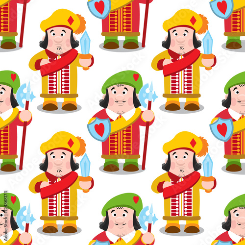 Seamless pattern with cartoon prince.