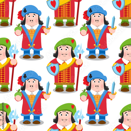 Seamless pattern with cartoon prince.